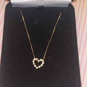 18kt diamond heart necklace